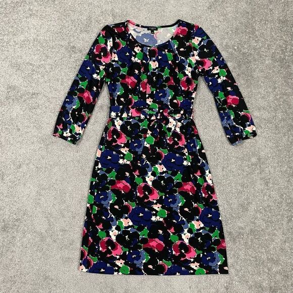 Talbots Petites Women’s Small Multicolor Floral Wrap Belted Midi Dress - Picture 1 of 6